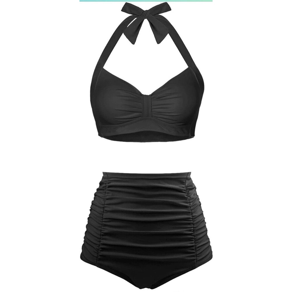 Holipick Women Two Piece Bikini Sets High Waisted Bikini Push Up Swimsuit Sz L